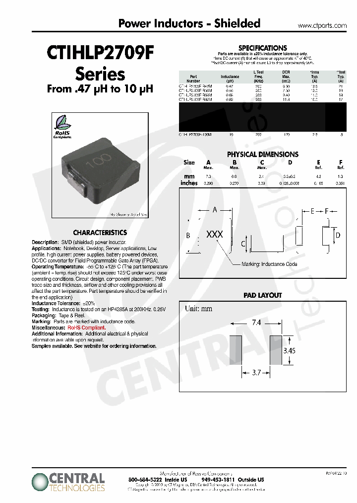 CTIHLP2709F-R47M_3857554.PDF Datasheet