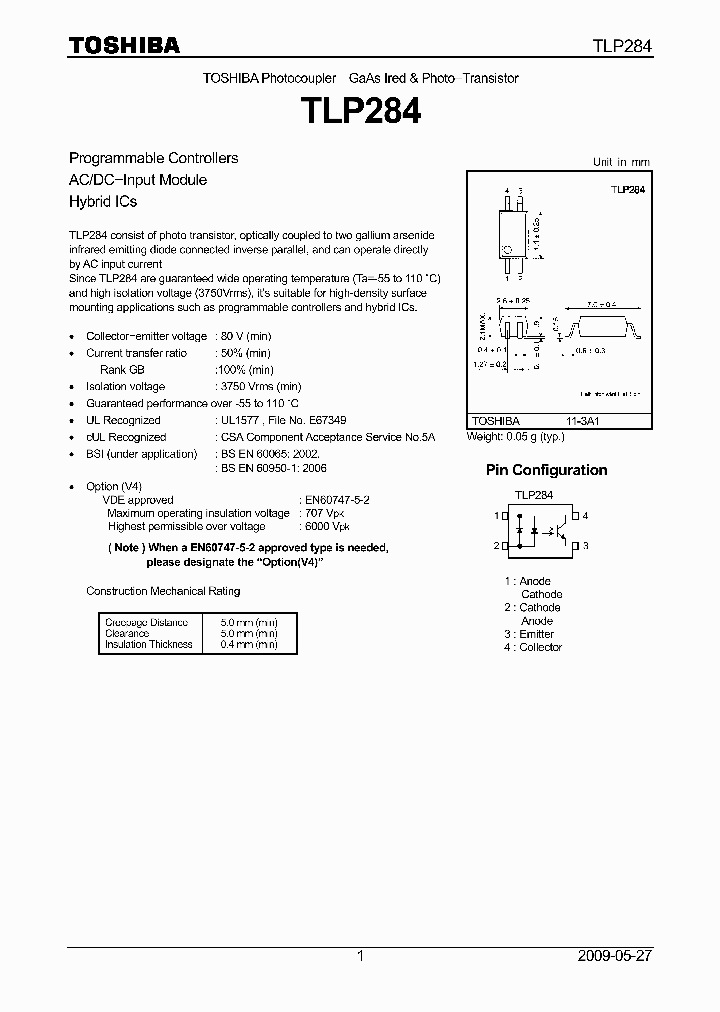 TLP284BL_3857965.PDF Datasheet