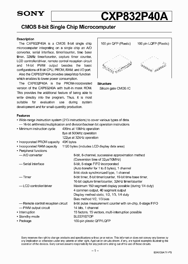 CXP832P40AR-1-XXX_3861109.PDF Datasheet