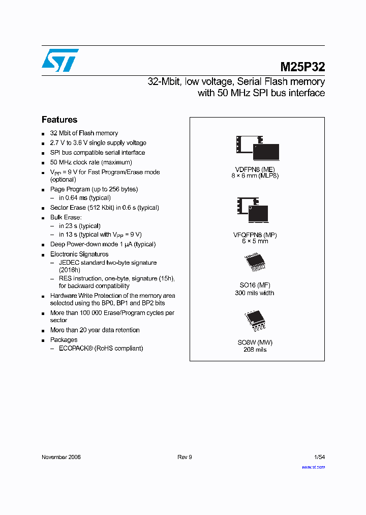 M25P32-VMW6G_3851658.PDF Datasheet