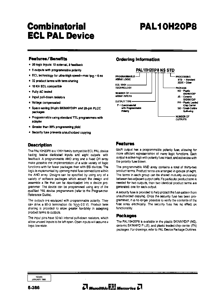 PAL10H20P8NSSTD_3862198.PDF Datasheet