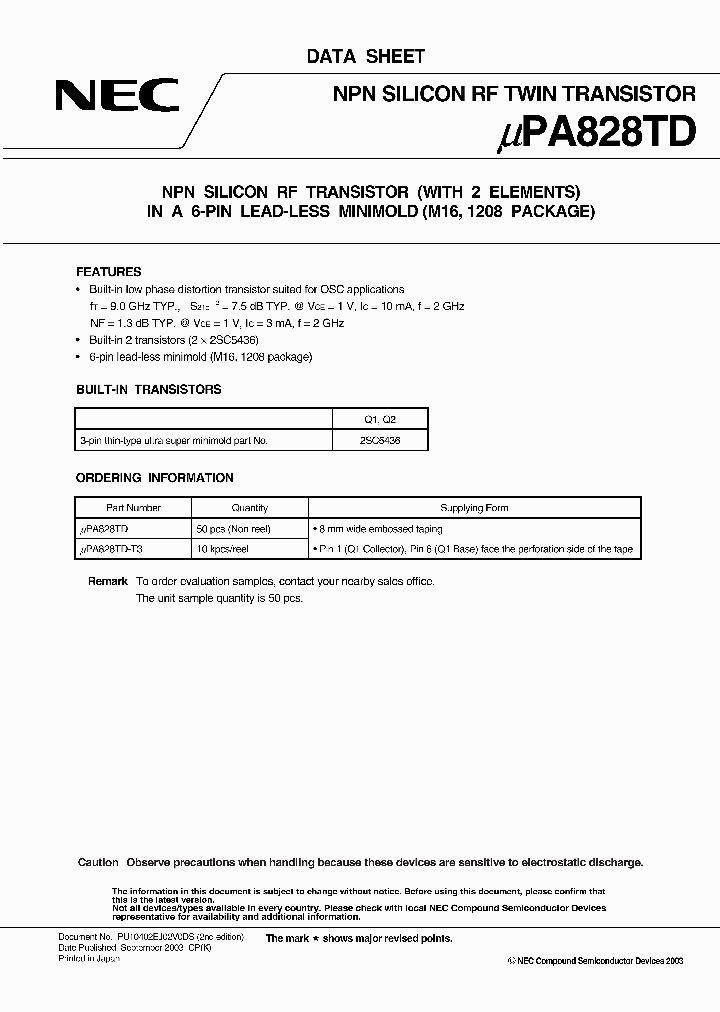 UPA828TD-T3FB_3863533.PDF Datasheet