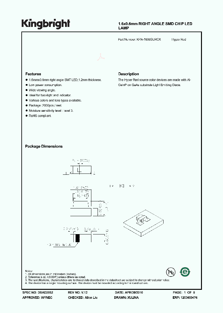 KPA-1606SURCK_3863401.PDF Datasheet