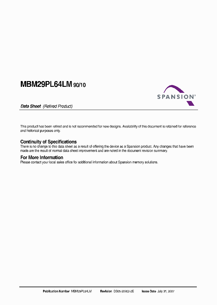 MBM29PL64LM10PCN-E1_3865742.PDF Datasheet