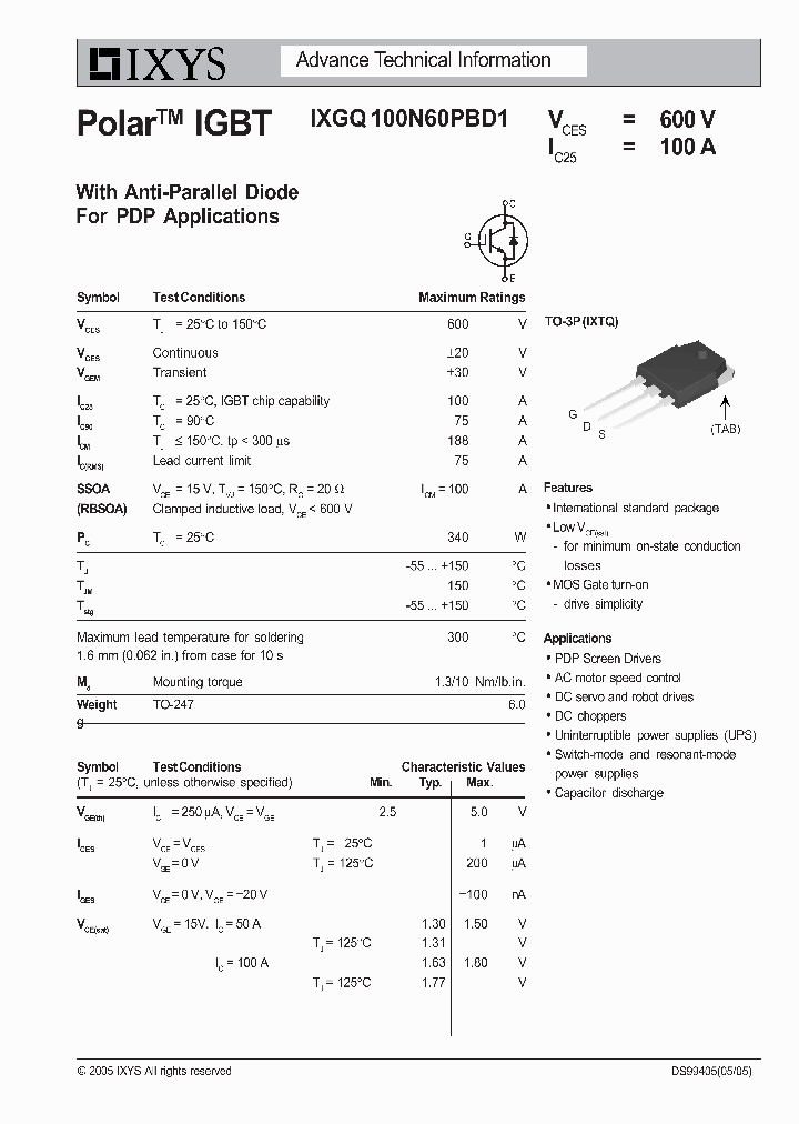 IXGQ100N60PBD1_3866165.PDF Datasheet