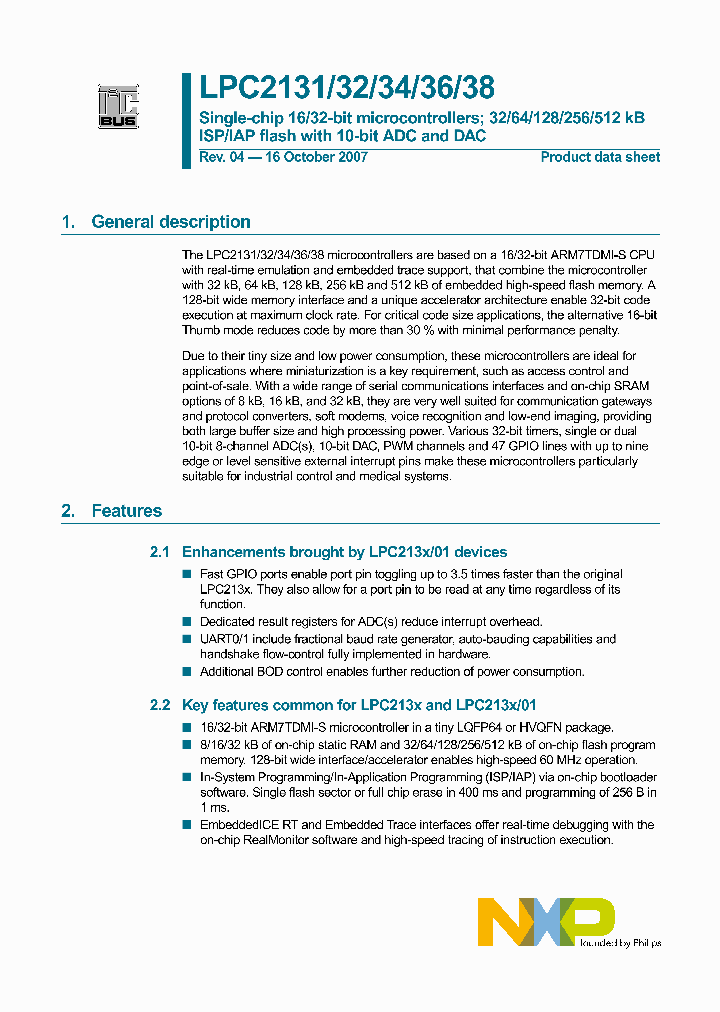 LPC2132FBD64CP325_3869224.PDF Datasheet