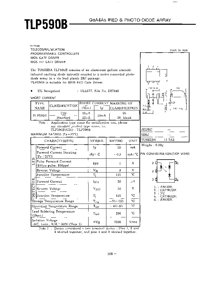 TLP590BC20-LF4_3871679.PDF Datasheet