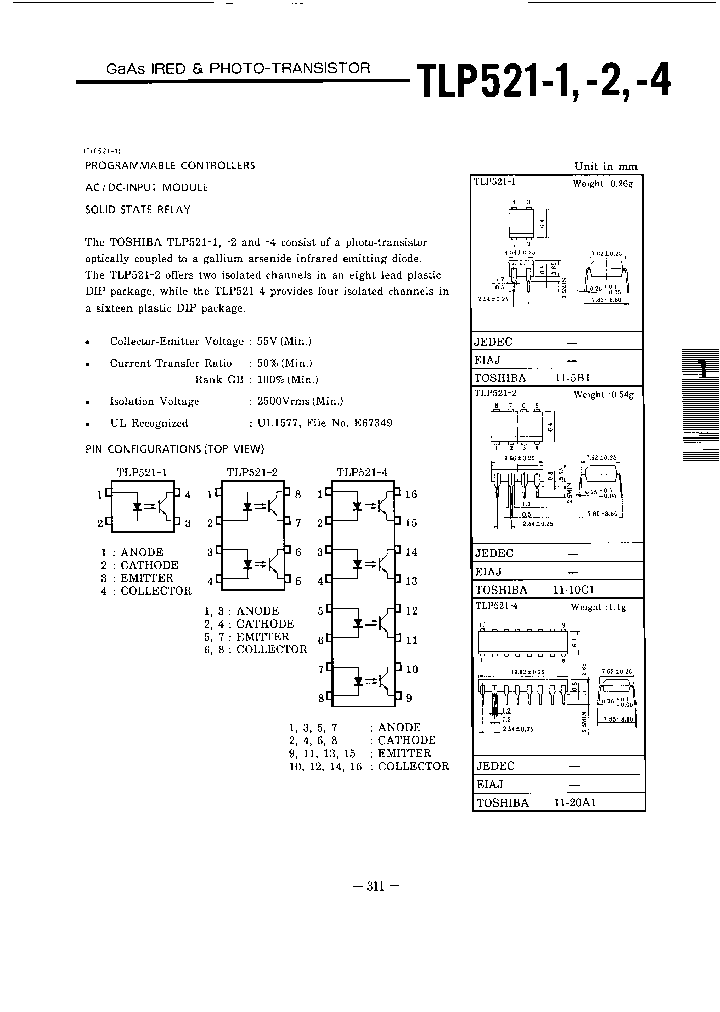 TLP521-2A-TP5_3870687.PDF Datasheet