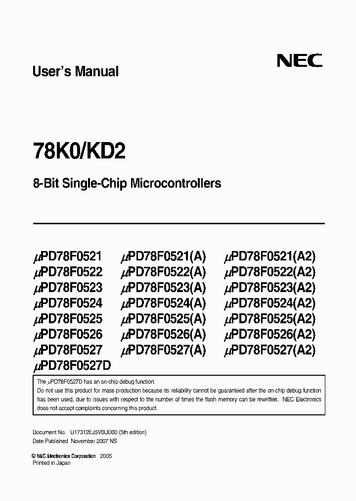UPD78F0527GB-UET-A_3877748.PDF Datasheet