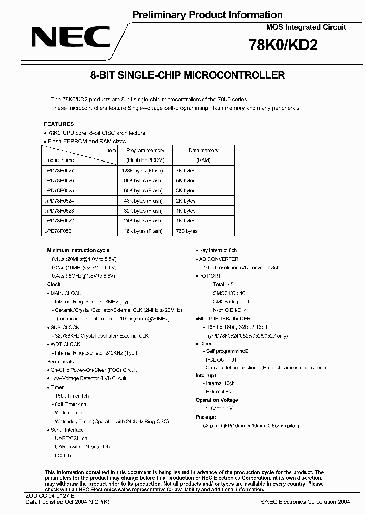 UPD78F0521GB-UET_3878010.PDF Datasheet