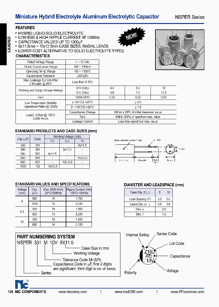 NSPER391M63V8X115_3877301.PDF Datasheet