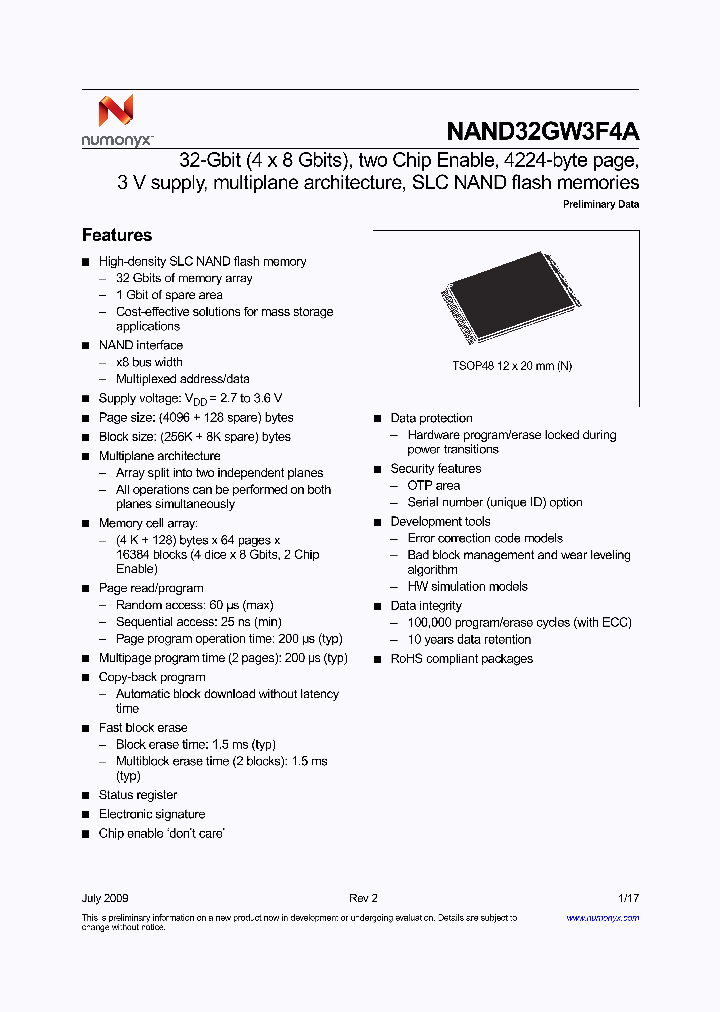 NAND32GW3F4AN6E_3877133.PDF Datasheet