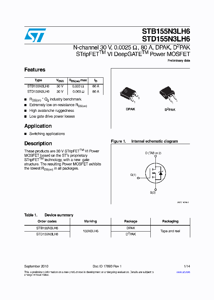 STD155N3LH6_3881515.PDF Datasheet