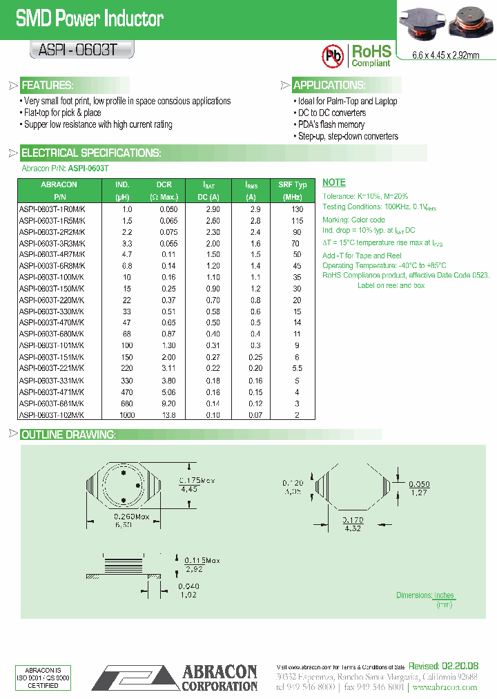 ASPI-0603T-101K_3884545.PDF Datasheet