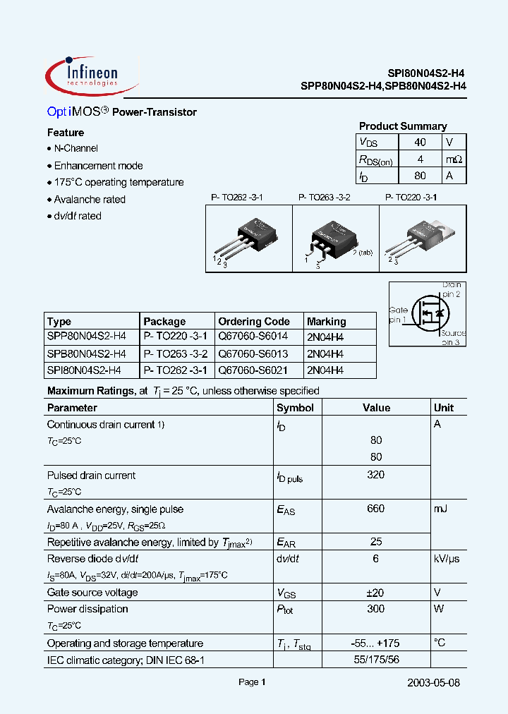 SPI80N04S2-H4_3885680.PDF Datasheet