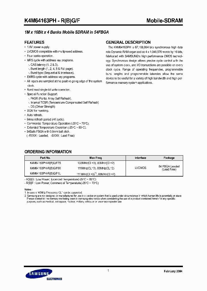 K4M64163PH-RG750_3884434.PDF Datasheet