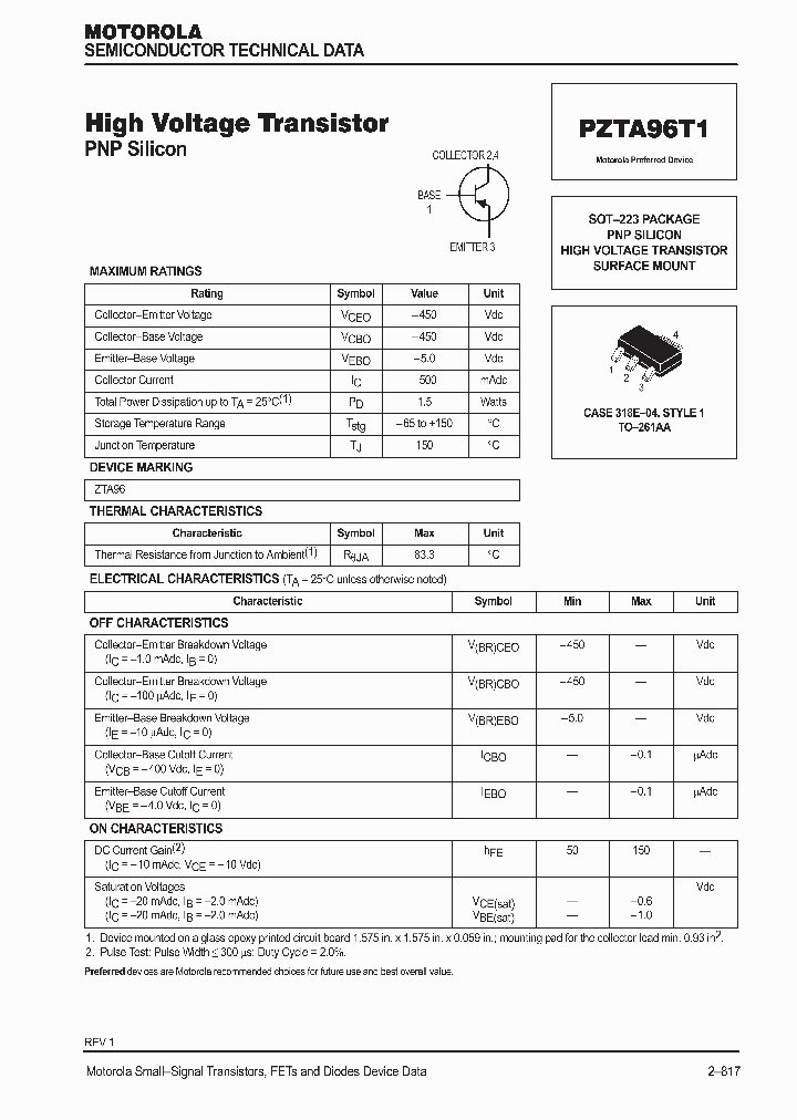 PZTA96T1_3885902.PDF Datasheet