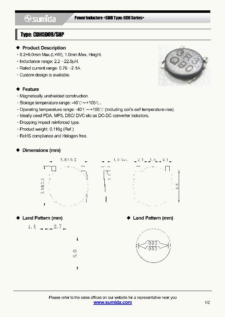 CDH5D09SHPNP-100MC_3888368.PDF Datasheet