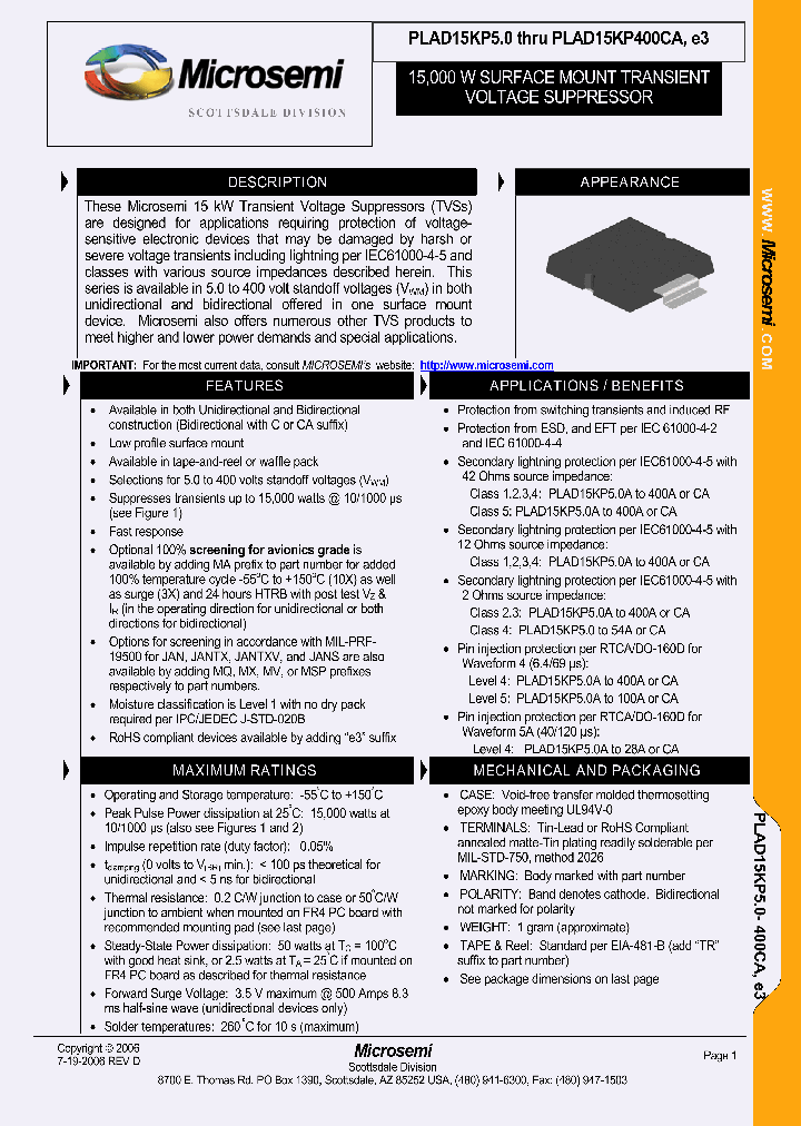 MSPPLAD15KP85E3TR_3888801.PDF Datasheet