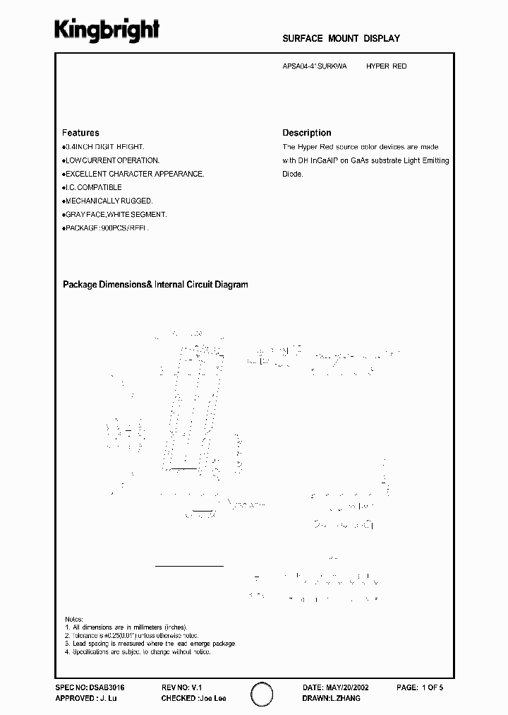 APSA04-41SURKWA_3894625.PDF Datasheet