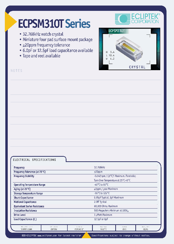 ECPSM310T1-32768KTR_3895286.PDF Datasheet