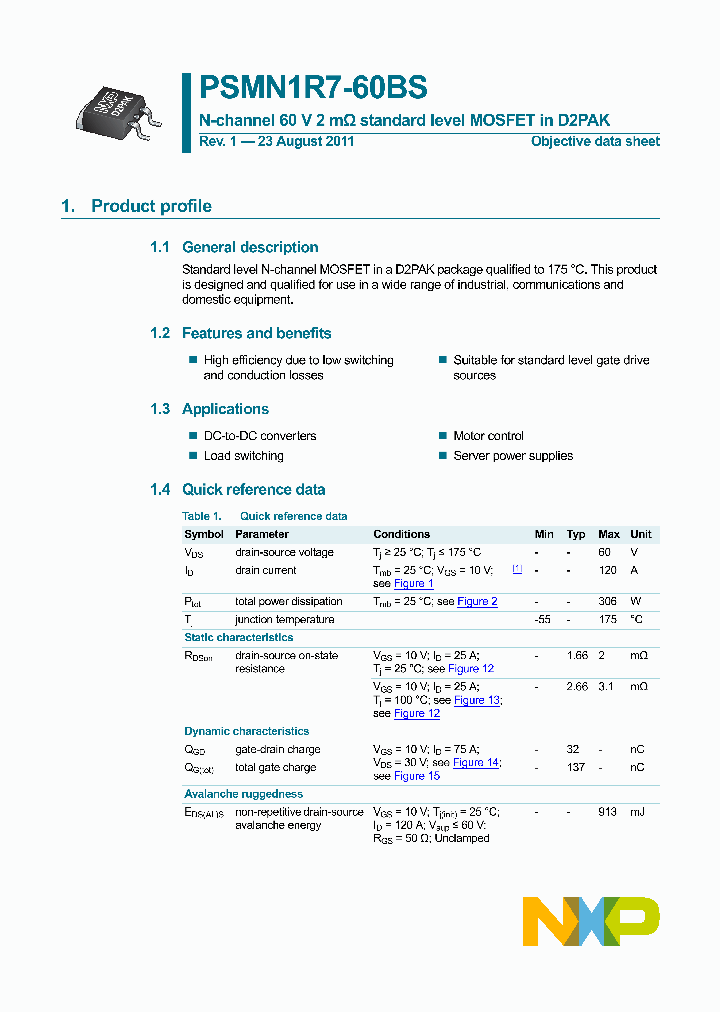 PSMN1R7-60BS_3895292.PDF Datasheet