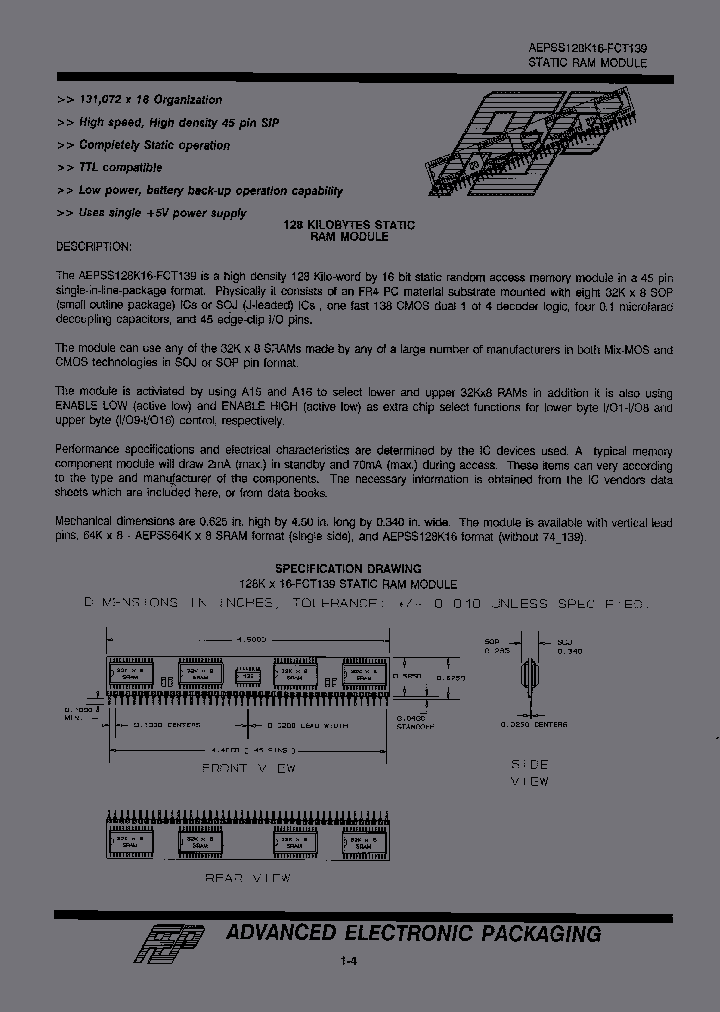AEPSS128K16-FCT139-70_3894148.PDF Datasheet
