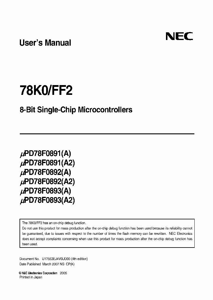 UPD78F0893GKA2-GAK-AX_3895599.PDF Datasheet