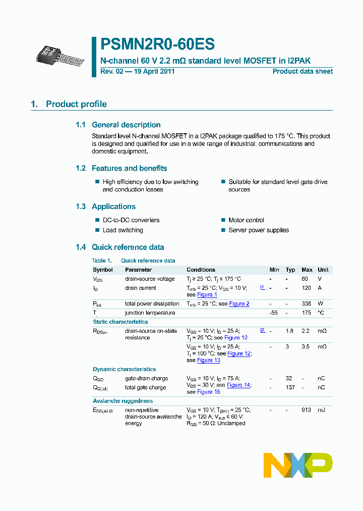 PSMN2R0-60ES_3895293.PDF Datasheet