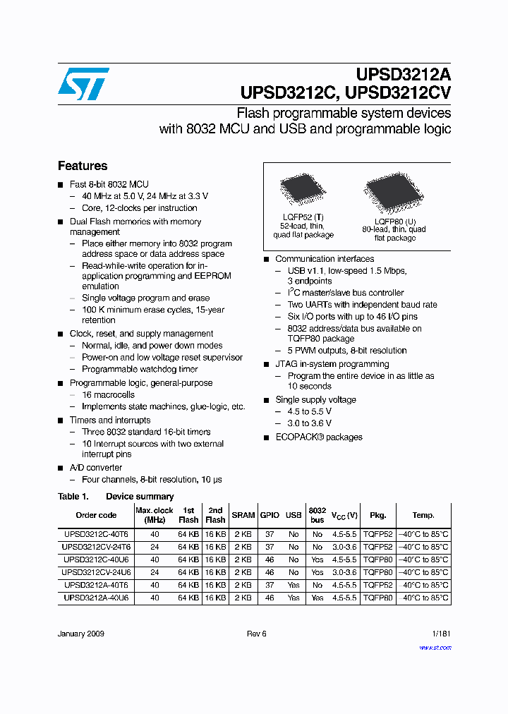UPSD3212A-40U6T_3895122.PDF Datasheet