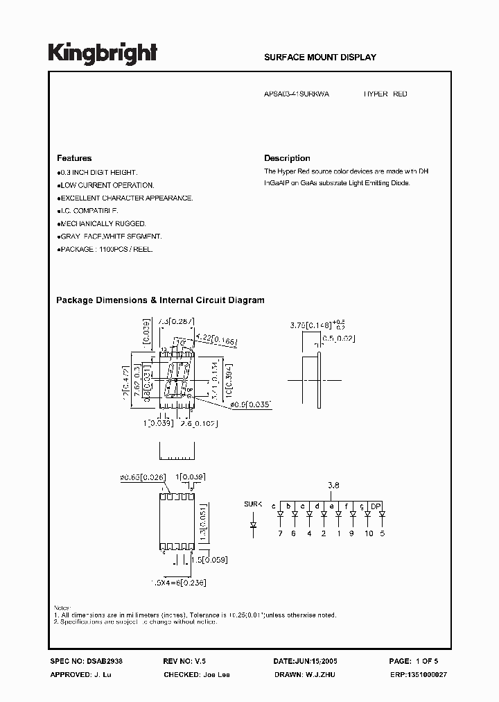 APSA03-41SURKWA_3894624.PDF Datasheet