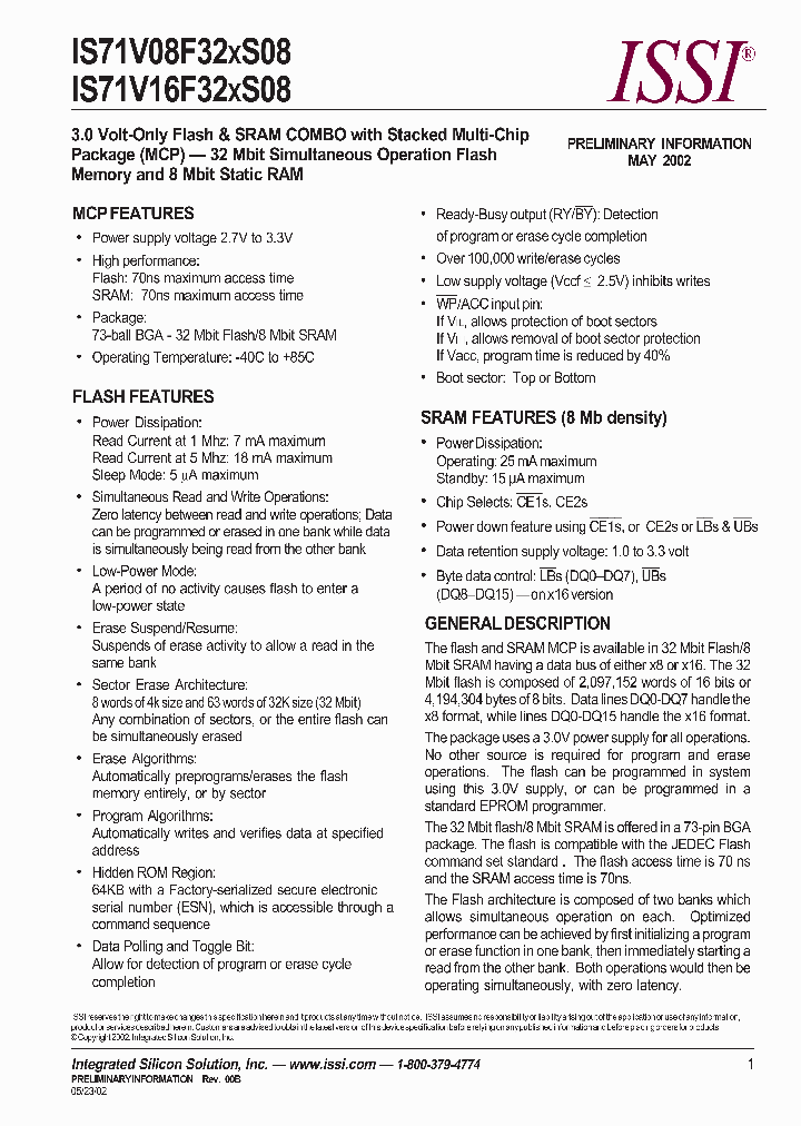 IS71V08F32FS08-7085BI_3897241.PDF Datasheet