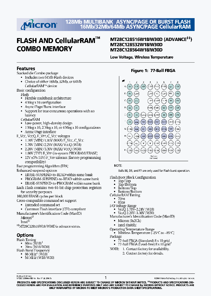 MT28C128516W18DBW-F606P85KBTWT_3898073.PDF Datasheet