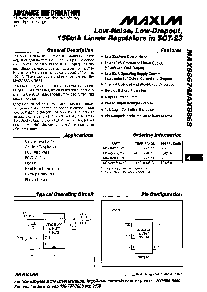 MAX8868EUK33-T_3896973.PDF Datasheet