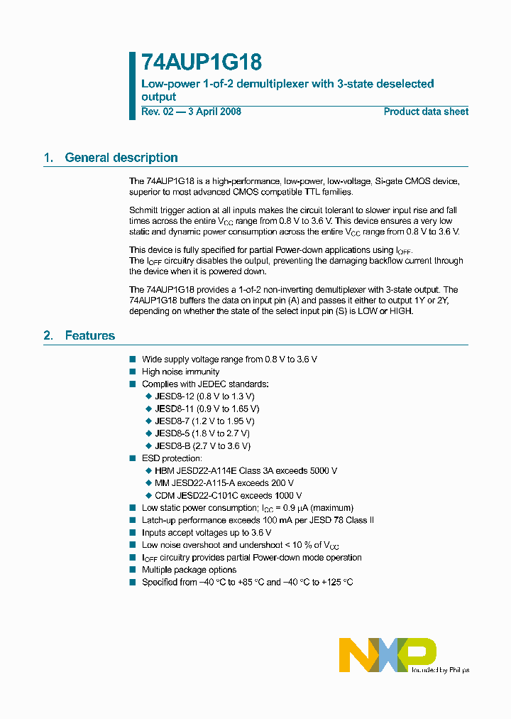 74AUP1G18GW125_3898485.PDF Datasheet