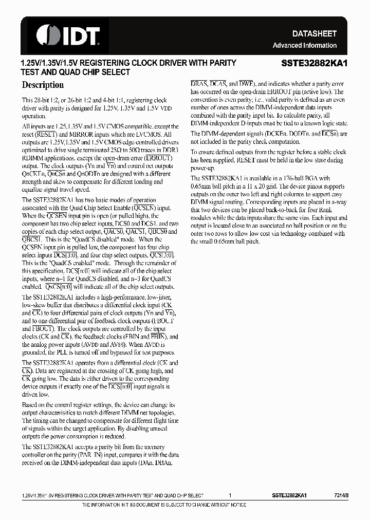 SSTE32882KA1AKG8_3897160.PDF Datasheet
