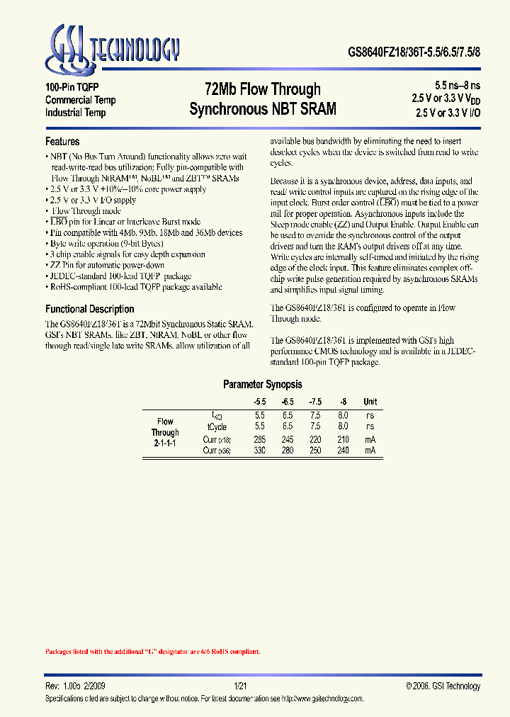 GS8640FZ18GT-75IT_3899418.PDF Datasheet