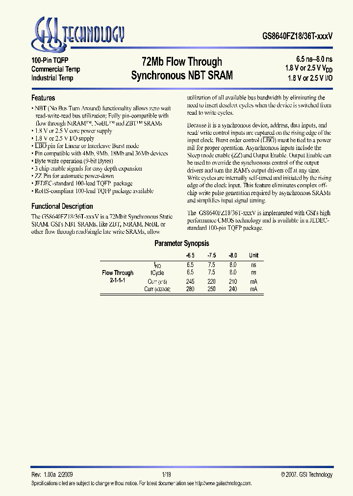 GS8640FZ18GT-75IVT_3899420.PDF Datasheet