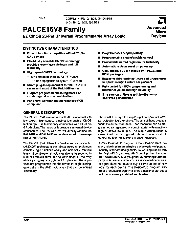 PALCE16V8H-7JC5_3900680.PDF Datasheet
