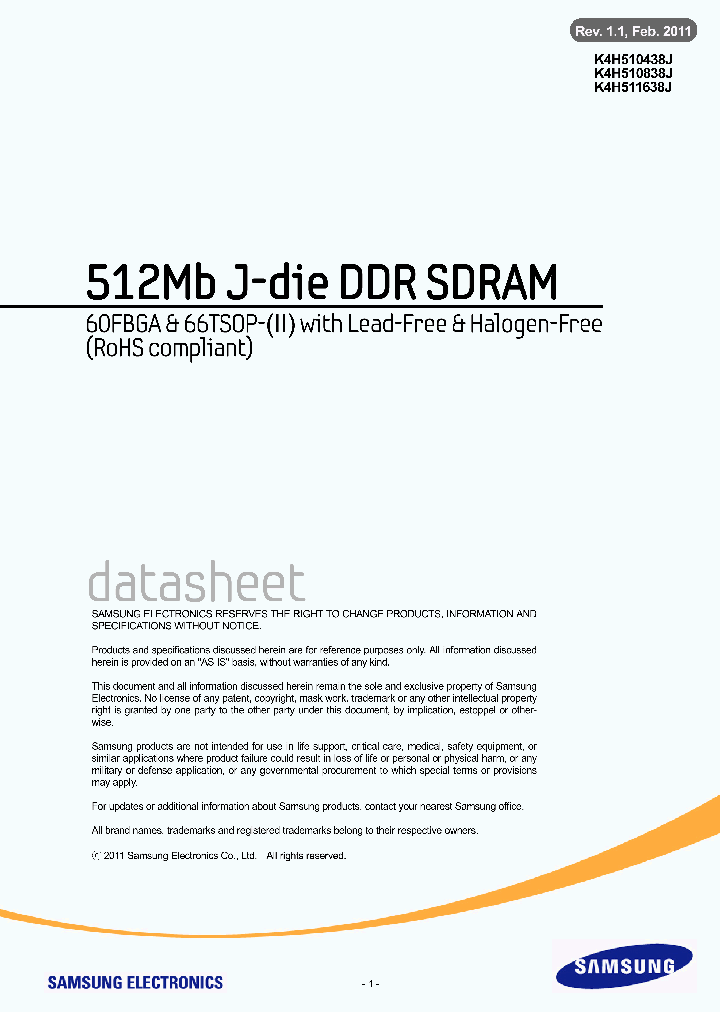 K4H510438J-BPB30_3902109.PDF Datasheet