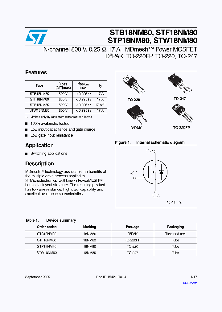 STW18NM80_3895695.PDF Datasheet