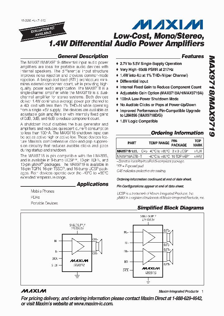 MAX9718GEBLTG45_3900122.PDF Datasheet