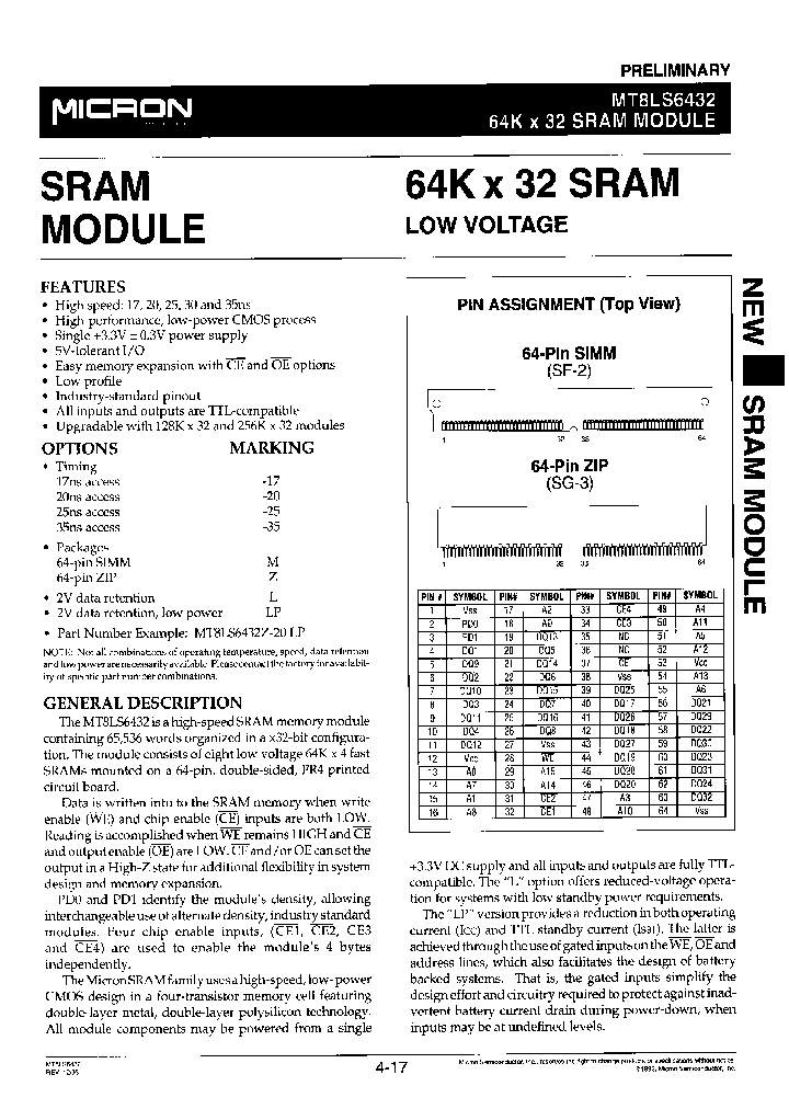 MT8LS6432Z-17L_3903566.PDF Datasheet
