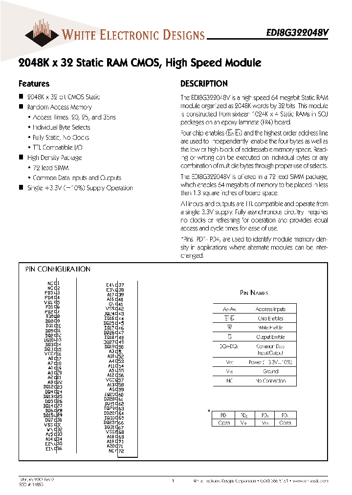 EDI8G322048V-MM_3900080.PDF Datasheet