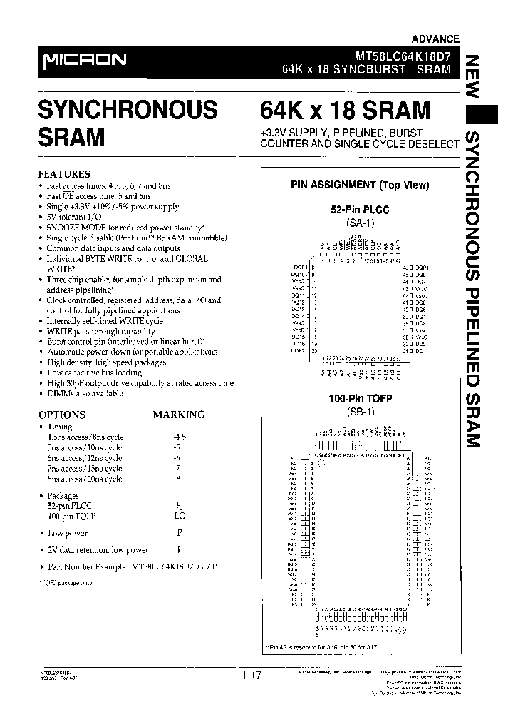 MT58LC64K18D7EJ-8LTR_3905259.PDF Datasheet