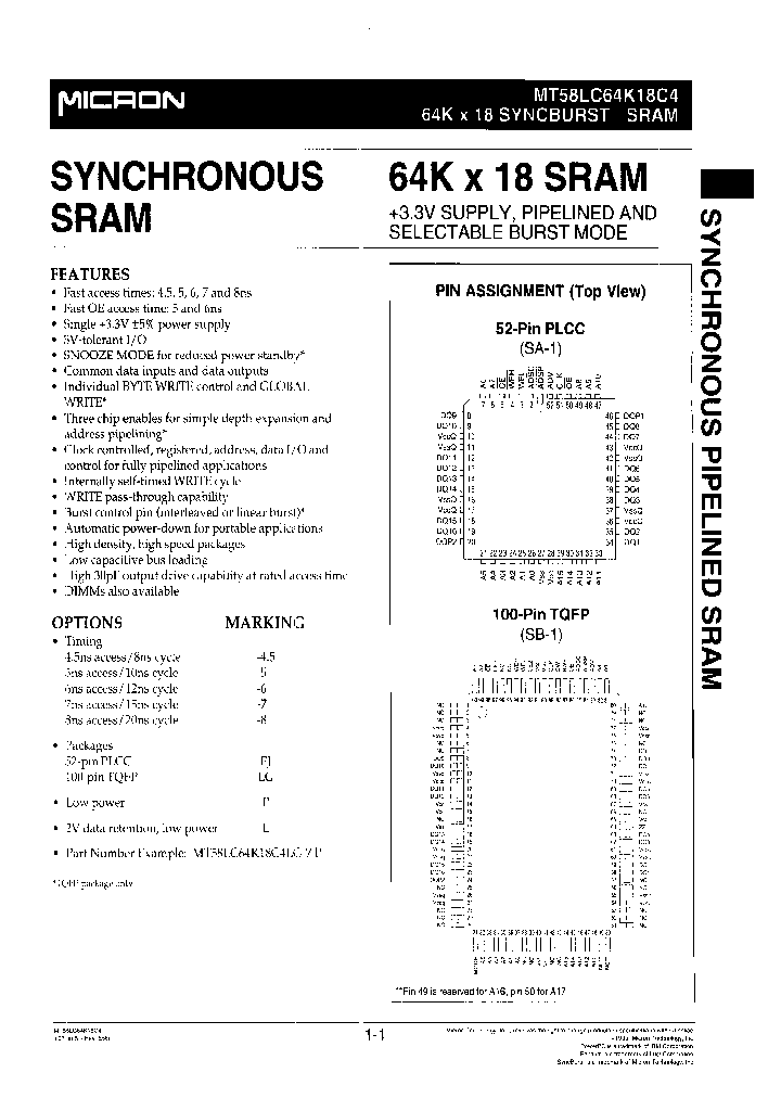 MT58LC64K18C4EJ-8LTR_3905258.PDF Datasheet