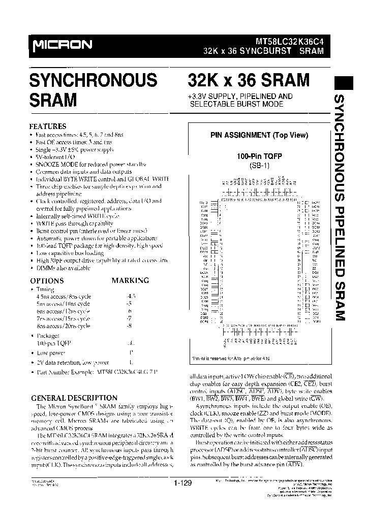 MT58LC32K36C4LG-8P_3905960.PDF Datasheet