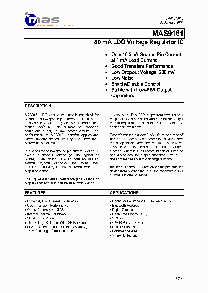 MAS9161B1GB06_3906945.PDF Datasheet