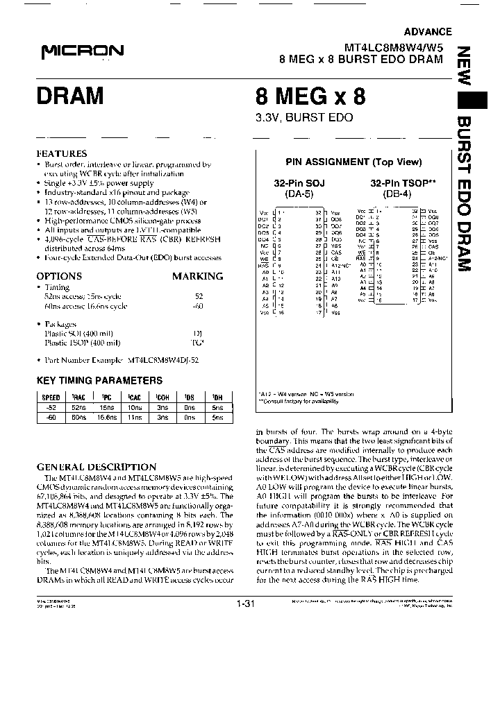 MT4LC8M8W5TG-52_3906205.PDF Datasheet