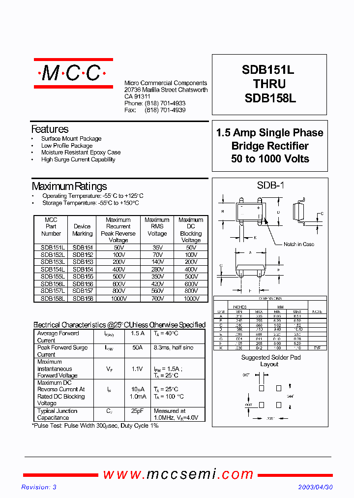 SDB158L-BP_3904685.PDF Datasheet